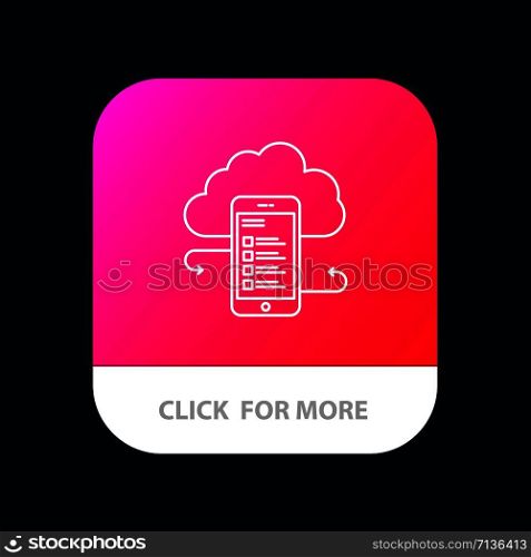 Cloud storage, Business, Cloud Storage, Clouds, Information, Mobile, Safety Mobile App Button. Android and IOS Line Version