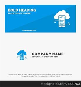 Cloud storage, Business, Cloud Storage, Clouds, Information, Mobile, Safety SOlid Icon Website Banner and Business Logo Template