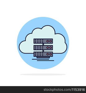 cloud, storage, computing, data, flow Flat Color Icon Vector
