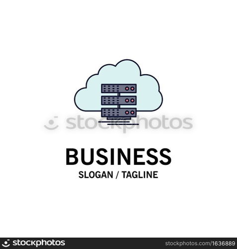 cloud, storage, computing, data, flow Flat Color Icon Vector