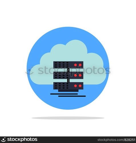 cloud, storage, computing, data, flow Flat Color Icon Vector