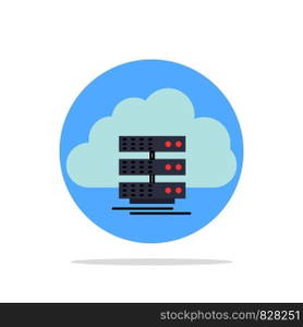 cloud, storage, computing, data, flow Flat Color Icon Vector