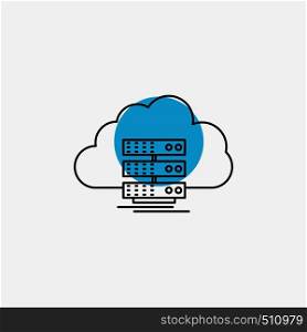 cloud, storage, computing, data, flow Line Icon. Vector EPS10 Abstract Template background