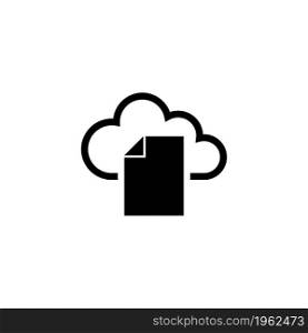 Cloud Storage Document. Flat Vector Icon. Simple black symbol on white background. Cloud Storage Document Flat Vector Icon