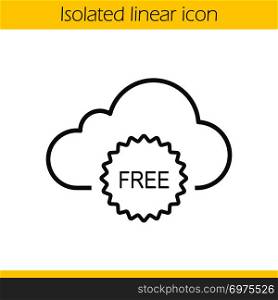 Cloud storage free space linear icon. Thin line illustration. Cloud computing contour symbol. Vector isolated outline drawing. Cloud storage free space linear icon