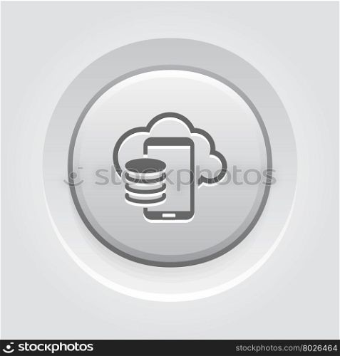 Cloud Storage Icon. Cloud Storage Icon. Mobile Devices and Services Concept Grey Button Design