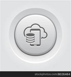 Cloud Storage Icon. Cloud Storage Icon. Mobile Devices and Services Concept Grey Button Design