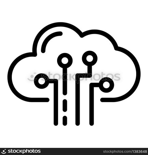 Cloud storage icon. Outline cloud storage vector icon for web design isolated on white background. Cloud storage icon, outline style