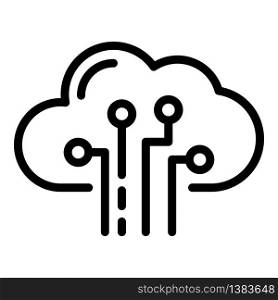 Cloud storage icon. Outline cloud storage vector icon for web design isolated on white background. Cloud storage icon, outline style