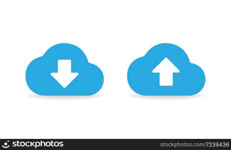 Cloud storage icons. Cloud download and upload files. Vector EPS 10. Cloud storage icons. Cloud download and upload files Vector EPS 10