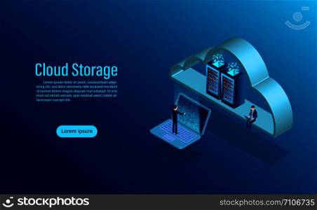 Cloud storage. Online Computing Storage concept. isometric flat design. Vector illustration.