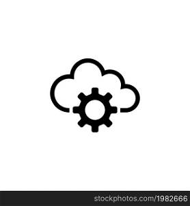 Cloud Storage Settings. Flat Vector Icon illustration. Simple black symbol on white background. Cloud Storage Settings sign design template for web and mobile UI element. Cloud Storage Settings Flat Vector Icon