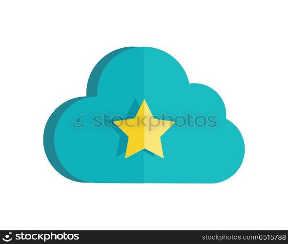 Cloud Storage Web Button Isolated. Ready Sign.. Cloud storage web button isolated. Ready sign. Flat style design. Online storage symbol icon. Cloud computing, backup, data network internet web connection. Saving information. Vector illustration