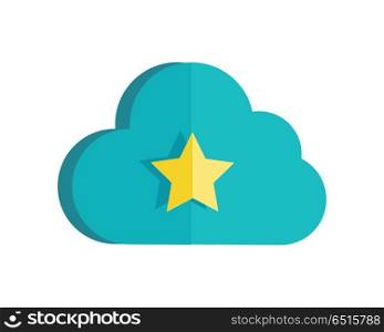 Cloud Storage Web Button Isolated. Ready Sign.. Cloud storage web button isolated. Ready sign. Flat style design. Online storage symbol icon. Cloud computing, backup, data network internet web connection. Saving information. Vector illustration