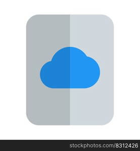 Cloud stored file with online content isolated on a white background