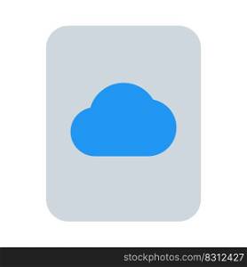 Cloud stored file with online content isolated on a white background