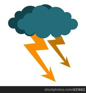 Cloud storm icon flat isolated on white background vector illustration. Cloud storm icon isolated