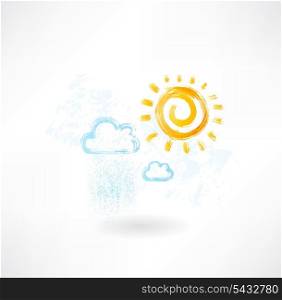 cloud sun grunge icon