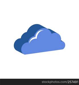 Cloud symbol. Flat Isometric Icon or Logo. 3D Style Pictogram for Web Design, UI, Mobile App, Infographic. Vector Illustration on white background.