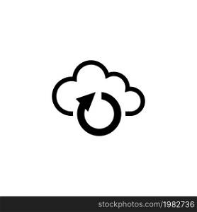 Cloud Sync. Flat Vector Icon. Simple black symbol on white background. Cloud Sync Flat Vector Icon
