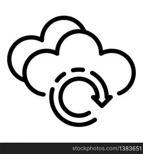 Cloud sync icon. Outline cloud sync vector icon for web design isolated on white background. Cloud sync icon, outline style