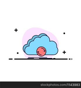 cloud, syncing, sync, data, synchronization Flat Color Icon Vector