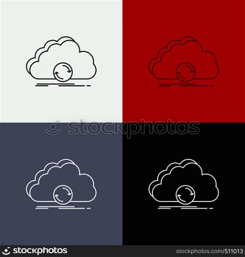 cloud, syncing, sync, data, synchronization Icon Over Various Background. Line style design, designed for web and app. Eps 10 vector illustration. Vector EPS10 Abstract Template background
