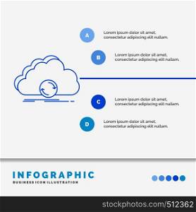 cloud, syncing, sync, data, synchronization Infographics Template for Website and Presentation. Line Blue icon infographic style vector illustration. Vector EPS10 Abstract Template background