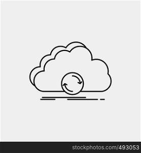 cloud, syncing, sync, data, synchronization Line Icon. Vector isolated illustration. Vector EPS10 Abstract Template background