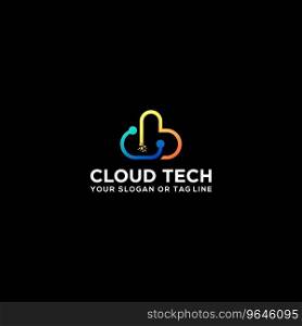 Cloud tech logo design Royalty Free Vector Image
