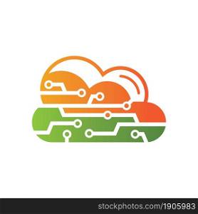 Cloud tech logo vector icon design