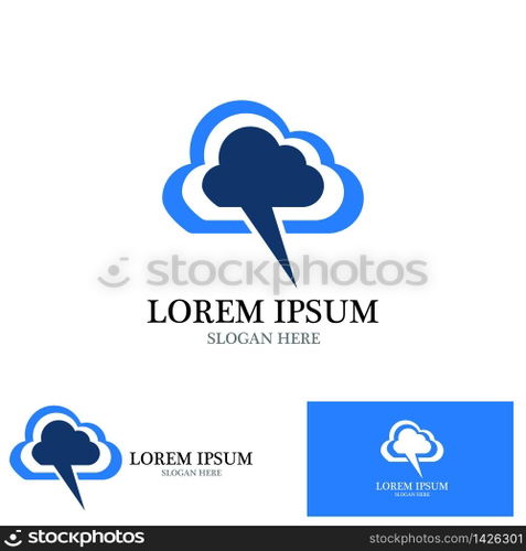 Cloud Techno Logo Vector Template