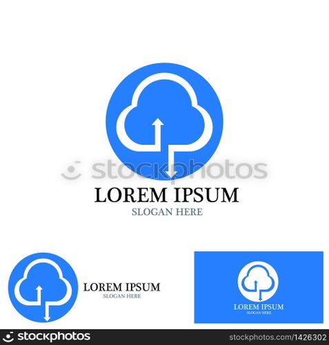 Cloud Techno Logo Vector Template