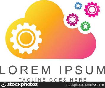 cloud technology and industry logo template