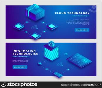 Cloud technology and information concept banner vector image