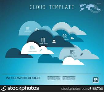 Cloud technology business abstract background. Use for tech, diagram, graph, presentation and communication design.