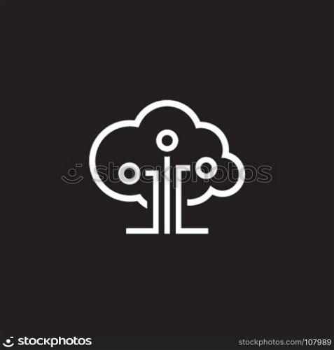 Cloud Technology Icon.. Cloud Technology Icon. Modern computer network technology sign. Digital graphic symbol. Cryptocurrency mining. Concept design elements.
