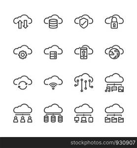 Cloud technology icon set.Vector illustration