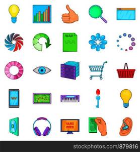 Cloud technology icons set. Cartoon set of 25 cloud technology vector icons for web isolated on white background. Cloud technology icons set, cartoon style