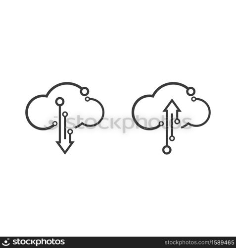 Cloud technology illustration logo vector template design