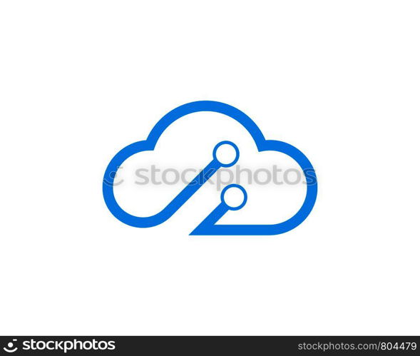 cloud technology logo vector icon template