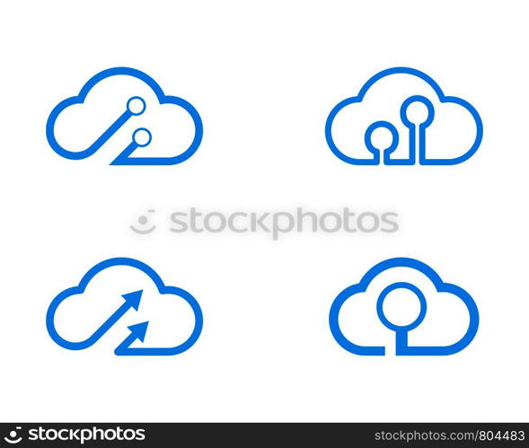 cloud technology logo vector icon template