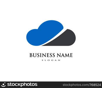 cloud technology logo vector template design