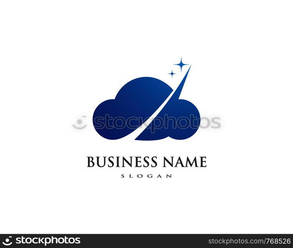 cloud technology logo vector template design