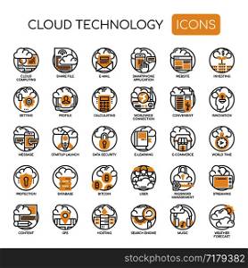 Cloud Technology , Thin Line and Pixel Perfect Icons