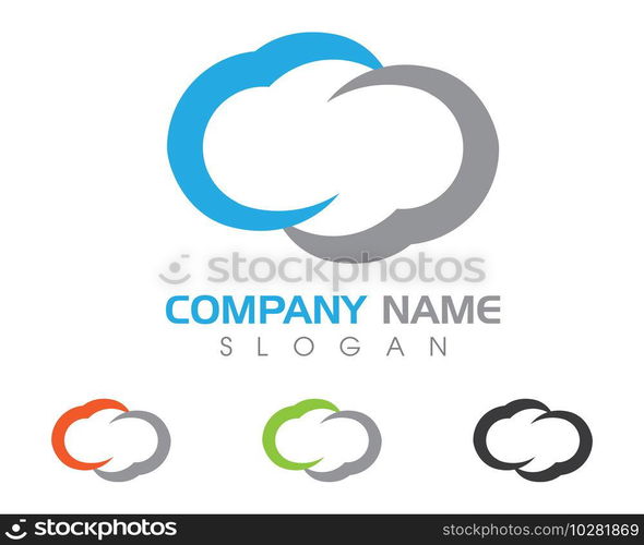 cloud technology vector logo template design vector 