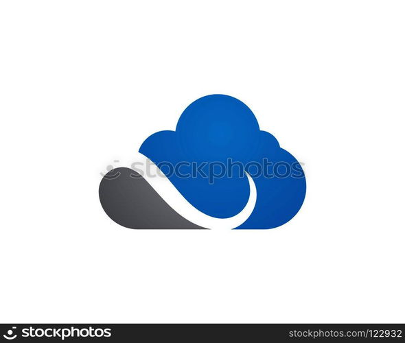 cloud technology vector logo template design vector 