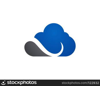 cloud technology vector logo template design vector 