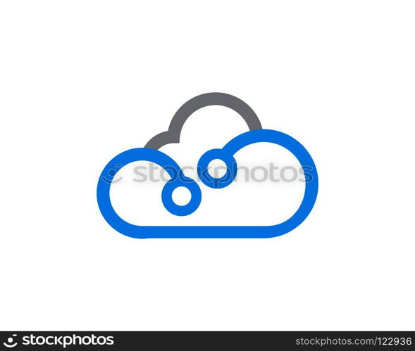 cloud technology vector logo template design vector 