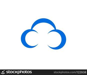 cloud technology vector logo template design vector 